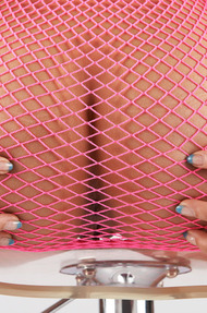Candice Posing In Pink Fishnet Dress - 14
