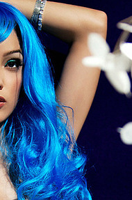 Melanie Rios with  blue hair - 16